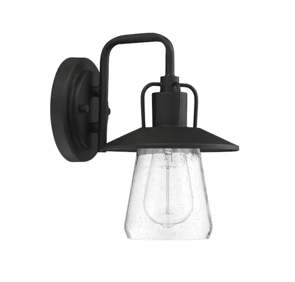 1-Light Outdoor Wall Lantern in Matte Black - Image 4