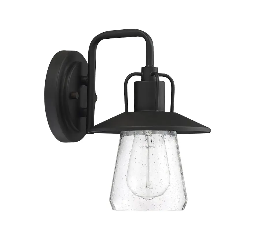 1-Light Outdoor Wall Lantern in Matte Black - Image 4