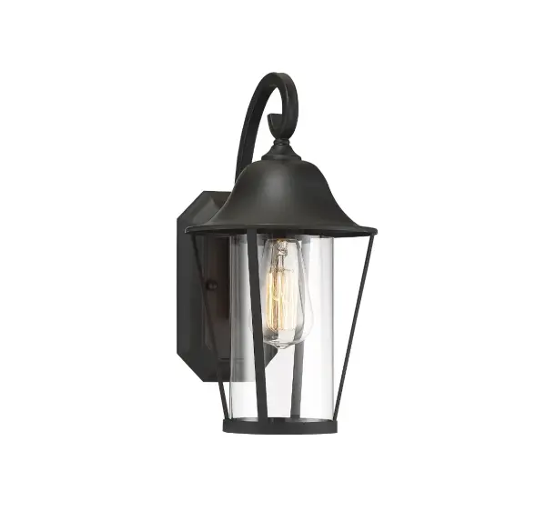 1-Light Outdoor Wall Lantern in Matte Black - alternate view