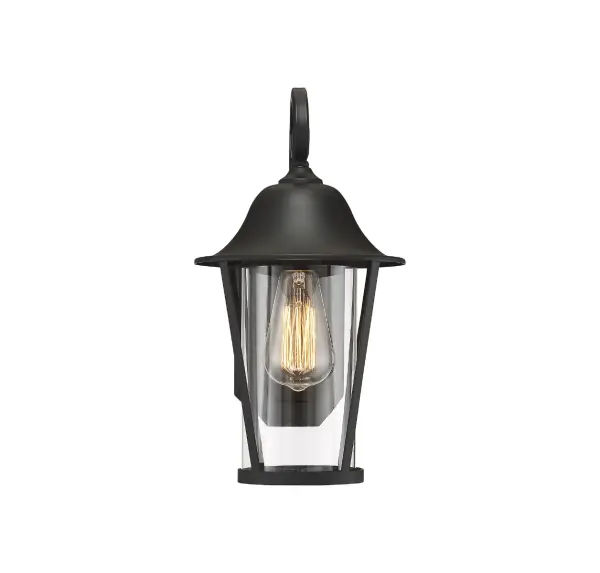 1-Light Outdoor Wall Lantern in Matte Black - Image 5