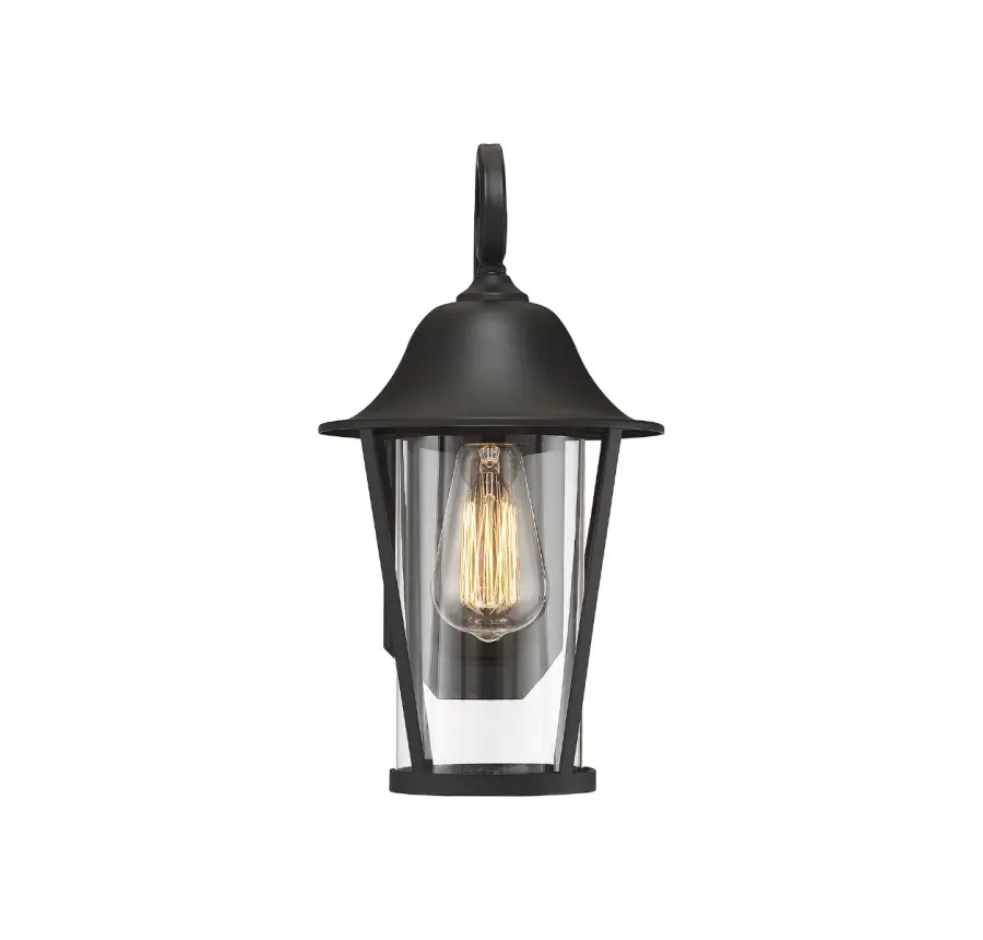 1-Light Outdoor Wall Lantern in Matte Black - Image 5