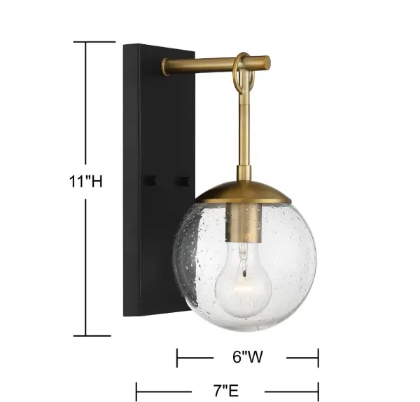 1-Light Outdoor Wall Lantern in Oil Rubbed Bronze with Natural Brass - Image 5