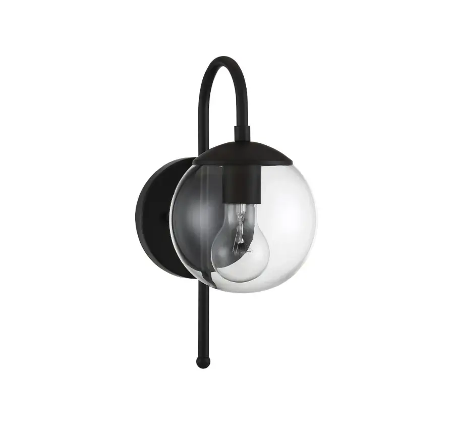 1-Light Outdoor Wall Lantern in Matte Black - Image 1