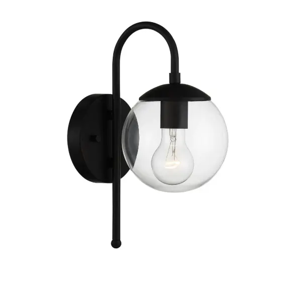 1-Light Outdoor Wall Lantern in Matte Black - alternate view