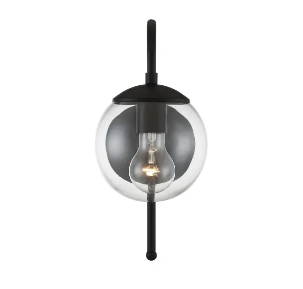 1-Light Outdoor Wall Lantern in Matte Black - Image 4