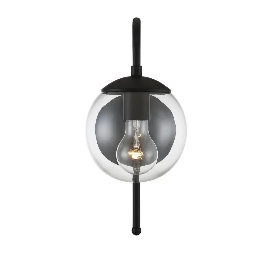 1-Light Outdoor Wall Lantern in Matte Black - Image 4