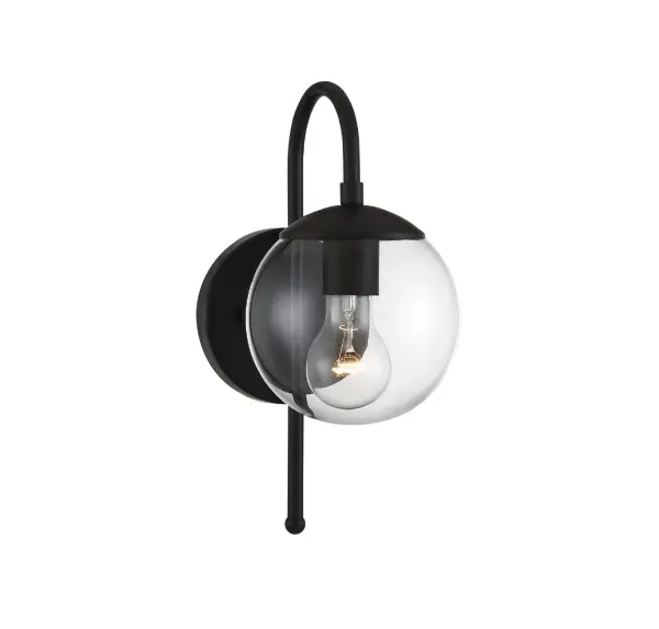 1-Light Outdoor Wall Lantern in Matte Black - Image 5