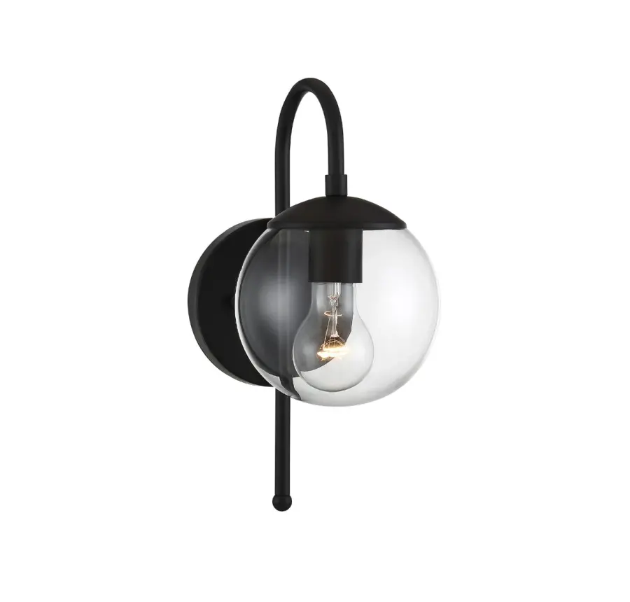 1-Light Outdoor Wall Lantern in Matte Black - Image 5