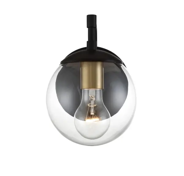 1-Light Outdoor Wall Lantern in Oil Rubbed Bronze with Natural Brass - Image 4