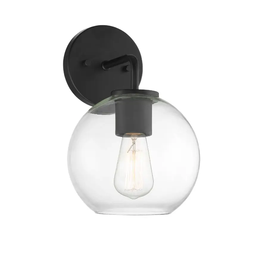 1-Light Outdoor Wall Sconce in Matte Black - Image 1