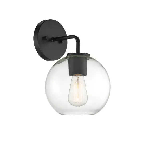 1-Light Outdoor Wall Sconce in Matte Black - alternate view