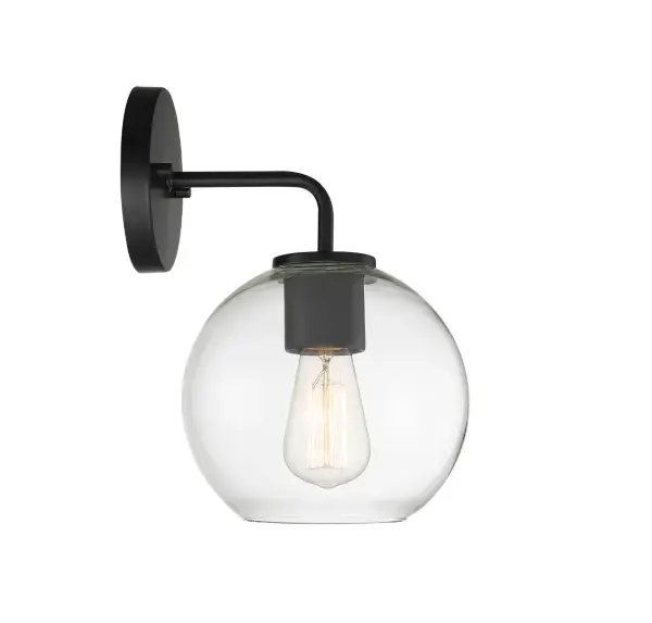 1-Light Outdoor Wall Sconce in Matte Black - Image 3