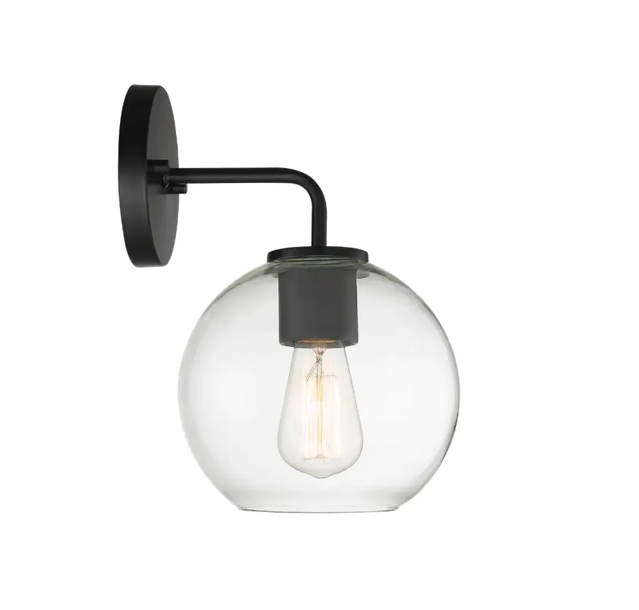 1-Light Outdoor Wall Sconce in Matte Black - Image 3