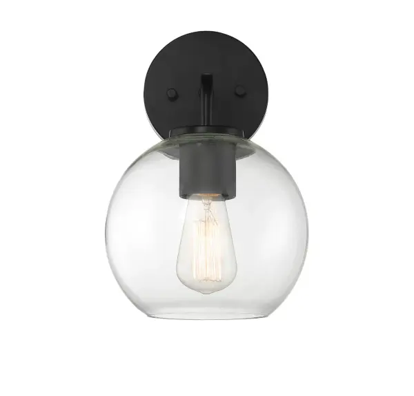 1-Light Outdoor Wall Sconce in Matte Black - Image 4