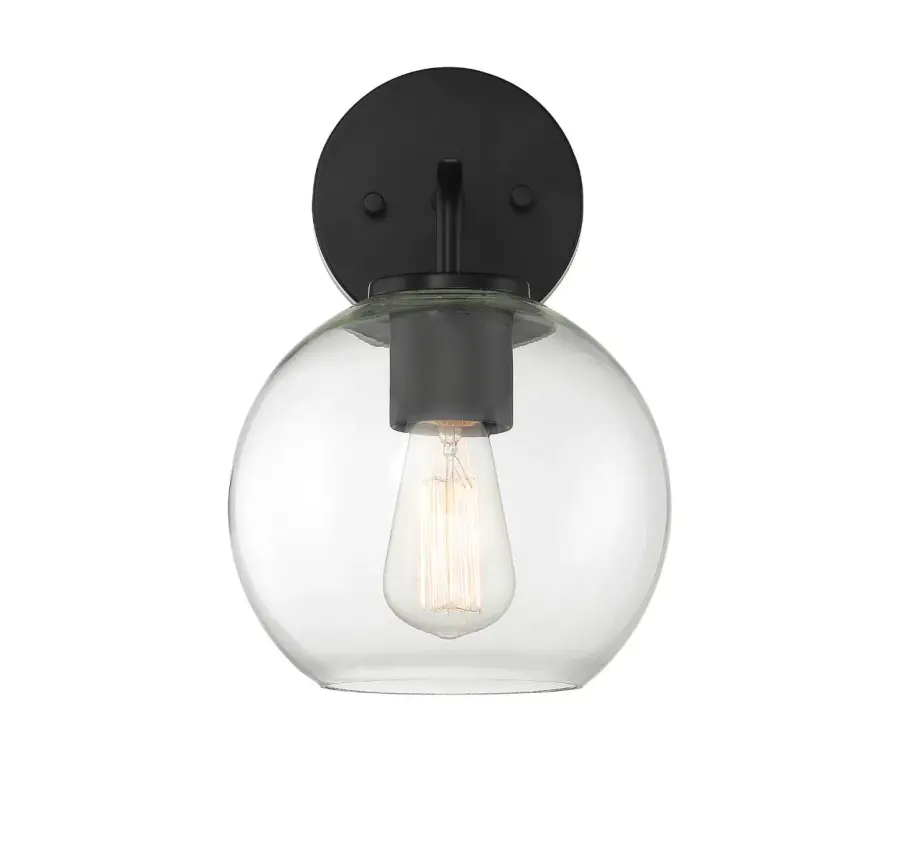 1-Light Outdoor Wall Sconce in Matte Black - Image 4