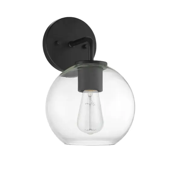 1-Light Outdoor Wall Sconce in Matte Black - Image 5
