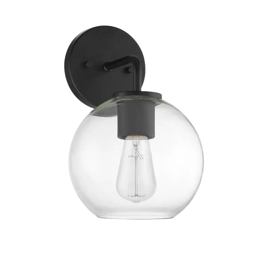 1-Light Outdoor Wall Sconce in Matte Black - Image 5