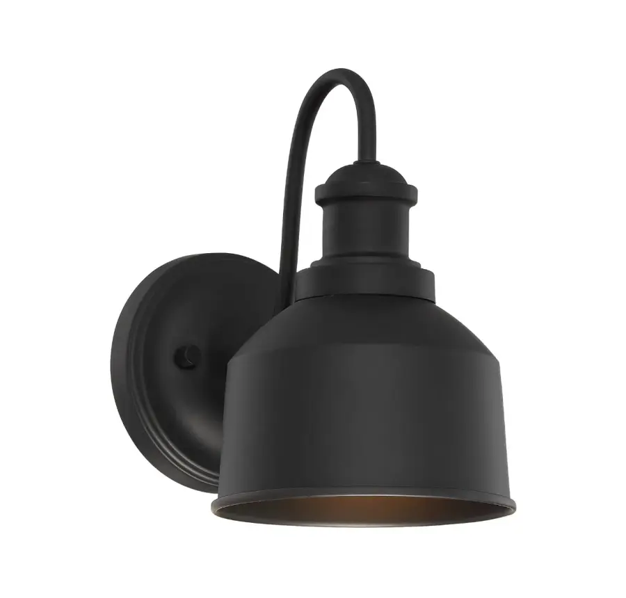 1-Light Outdoor Wall Lantern in Matte Black - Image 1