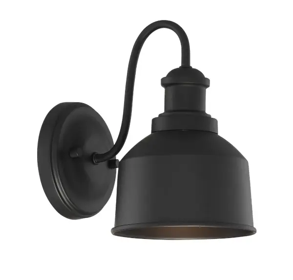 1-Light Outdoor Wall Lantern in Matte Black - alternate view