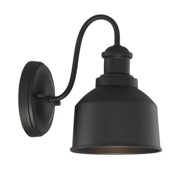 1-Light Outdoor Wall Lantern in Matte Black - Image 3