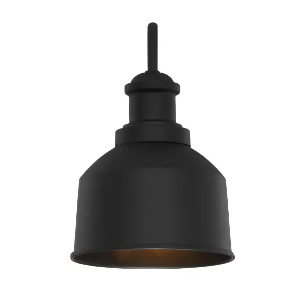 1-Light Outdoor Wall Lantern in Matte Black - Image 4