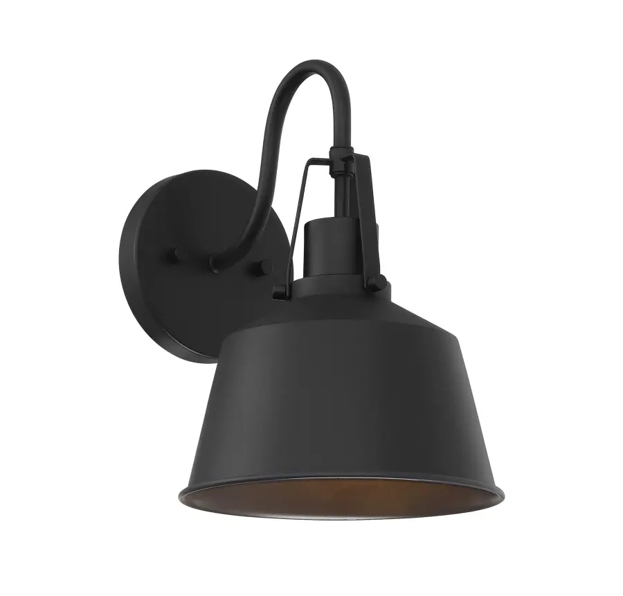 1-Light Outdoor Wall Lantern in Matte Black - Image 1