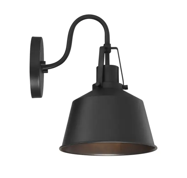 1-Light Outdoor Wall Lantern in Matte Black - Image 4