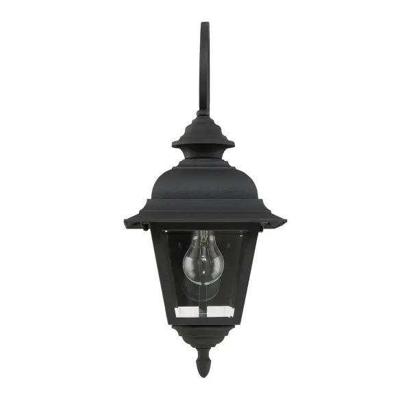 1-Light Outdoor Wall Lantern in Textured Black - alternate view