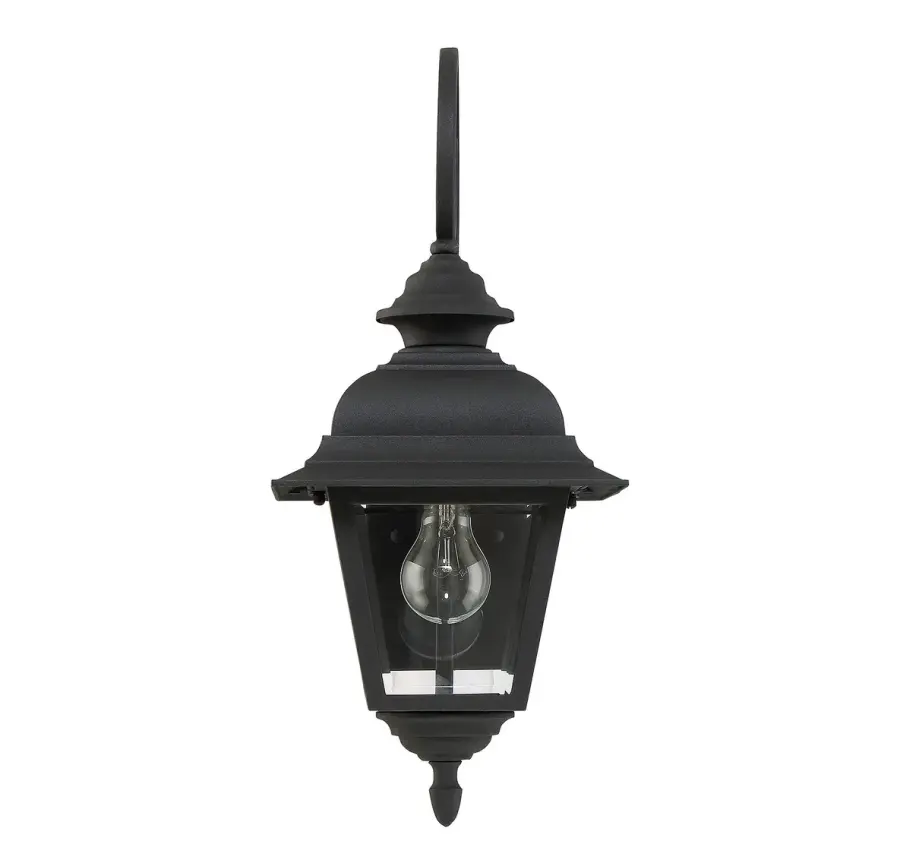 1-Light Outdoor Wall Lantern in Textured Black - Image 2
