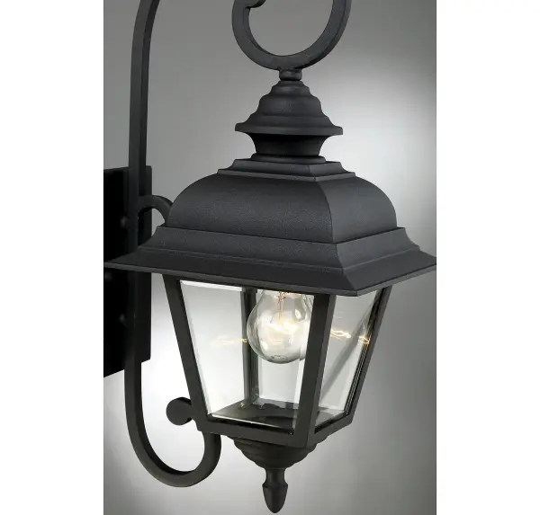 1-Light Outdoor Wall Lantern in Textured Black - Image 6