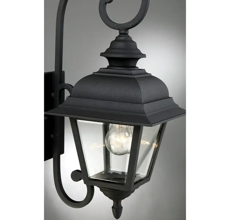 1-Light Outdoor Wall Lantern in Textured Black - Image 6