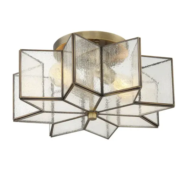 2-Light Ceiling Light in Natural Brass - Image 5