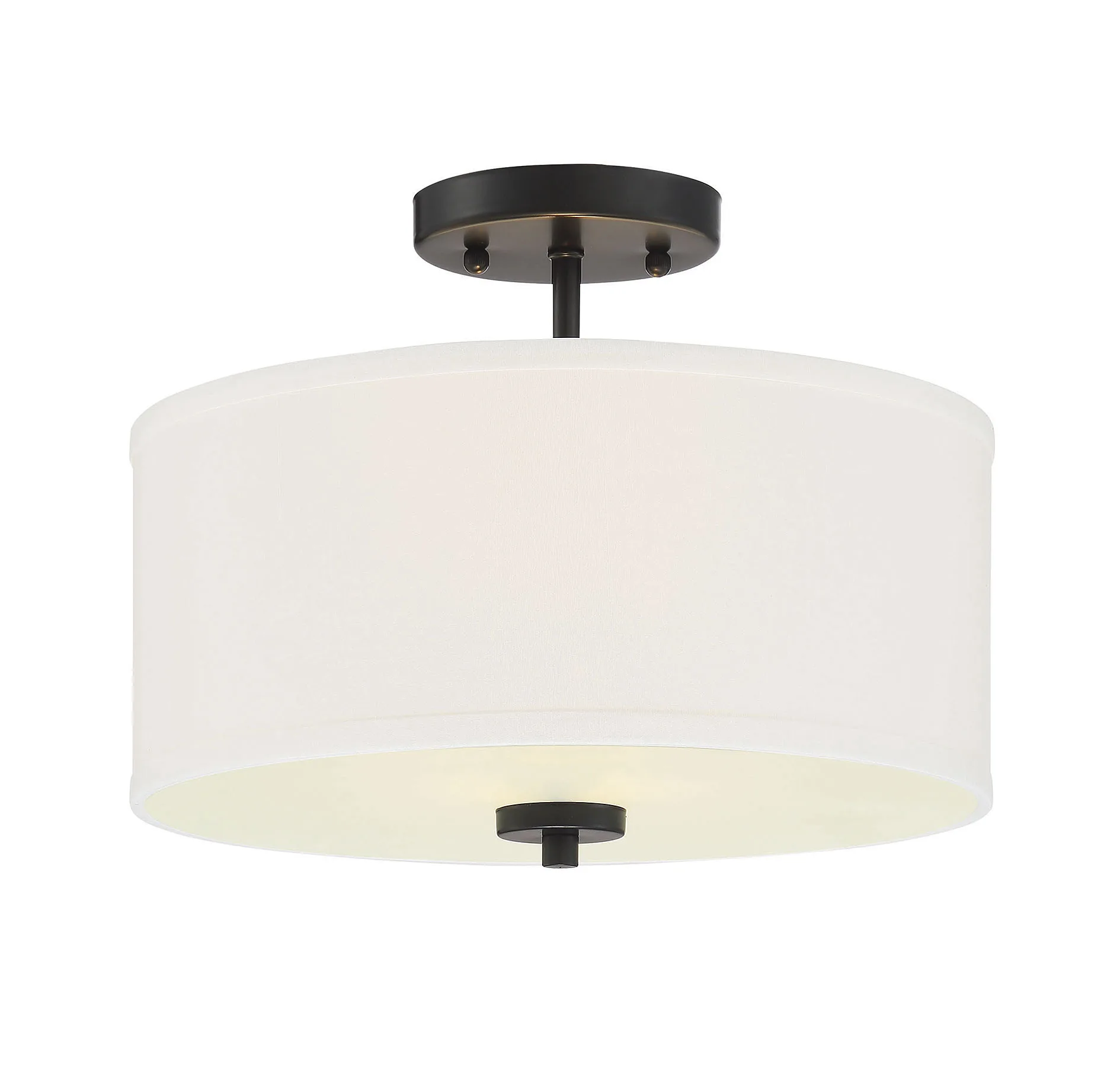 Msemi Two Light Semi-Flush Mount in Matte Black