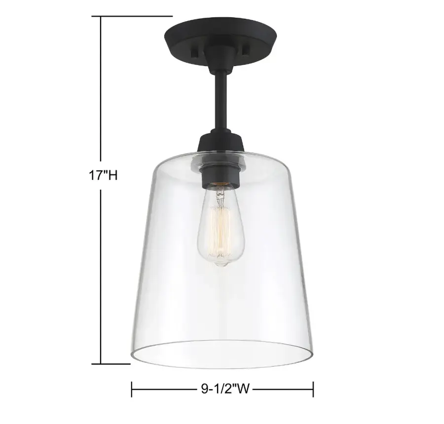 1-Light Ceiling Light in Matte Black - Image 5
