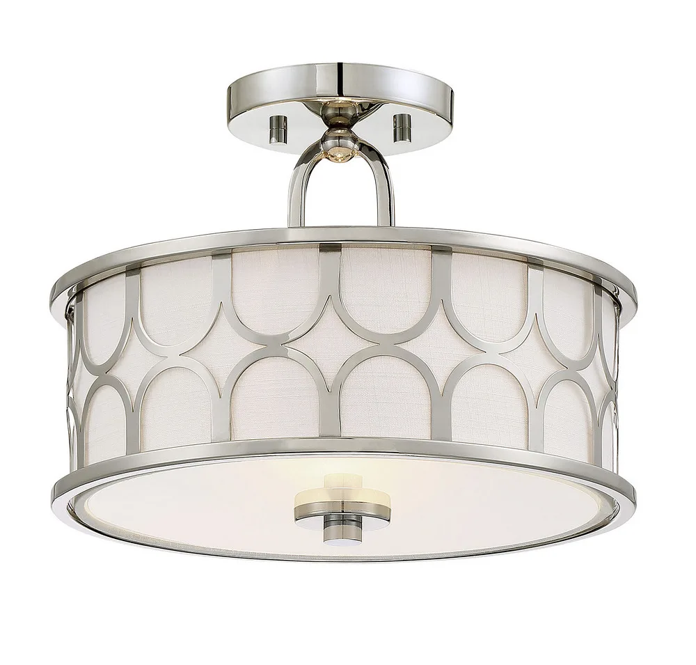 2-Light Ceiling Light in Polished Nickel