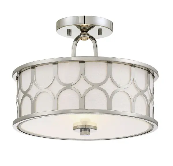 2-Light Ceiling Light in Polished Nickel