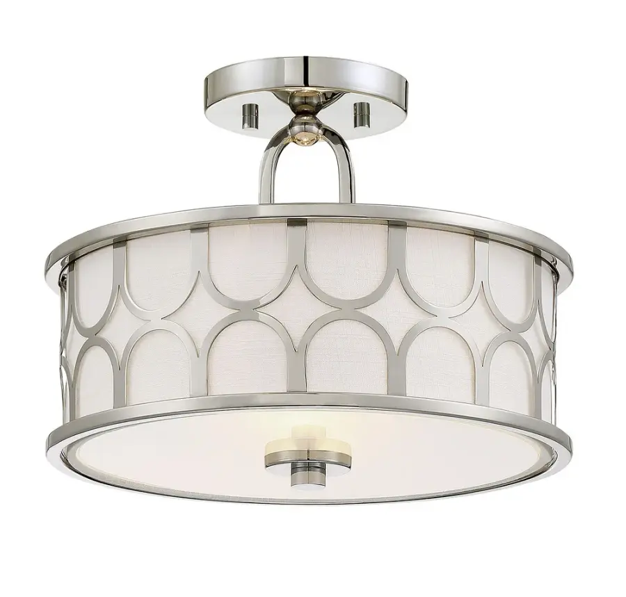 2-Light Ceiling Light in Polished Nickel - Image 1