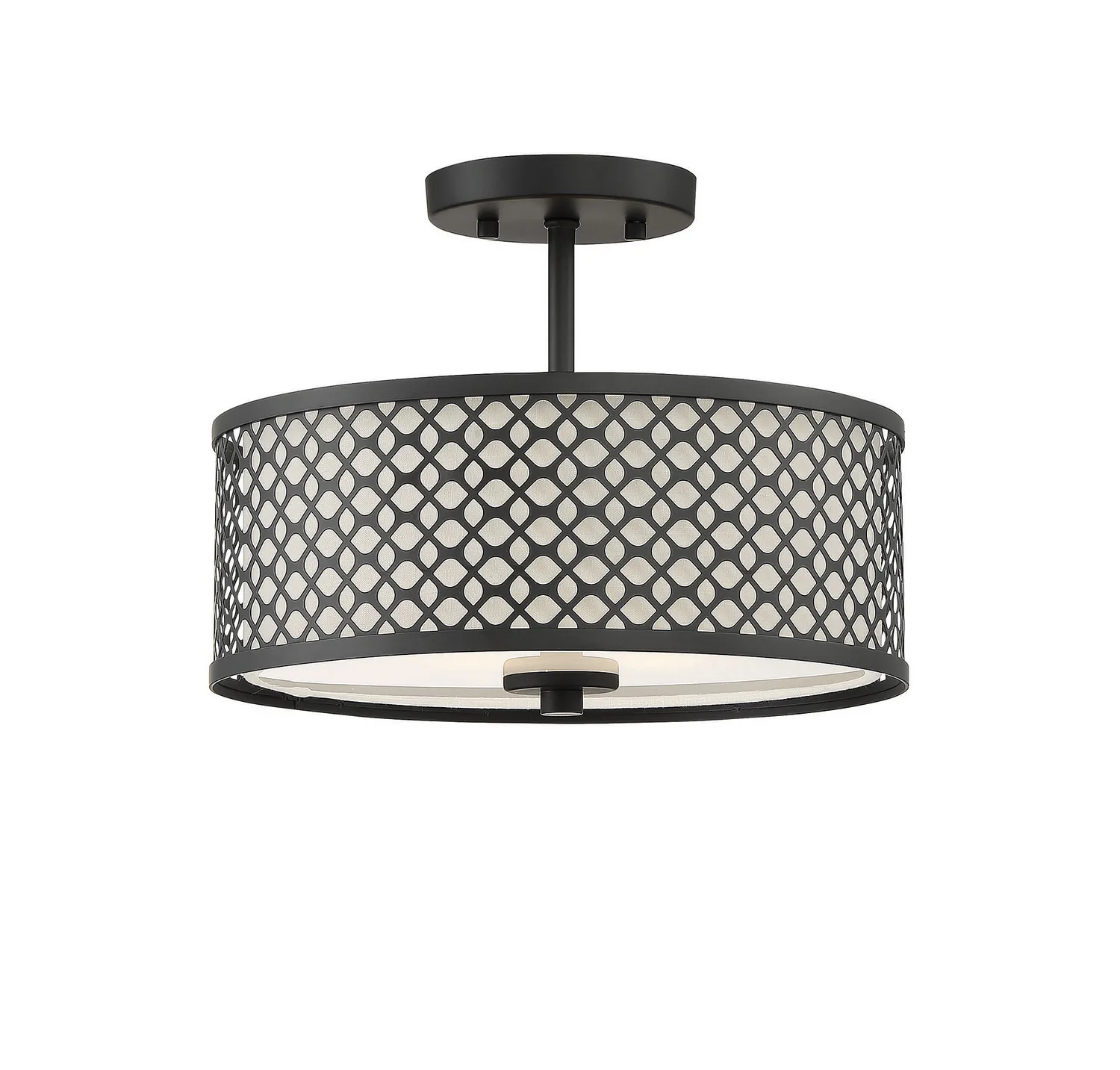 Msemi Two Light Semi-Flush Mount in Matte Black