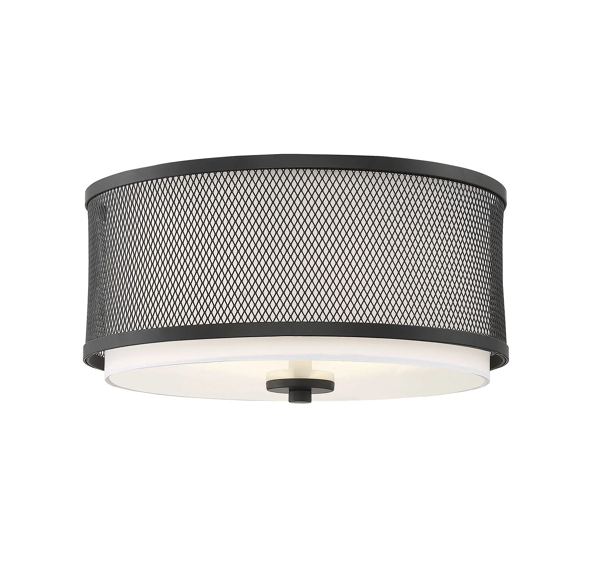Mflus Three Light Semi-Flush Mount in Matte Black