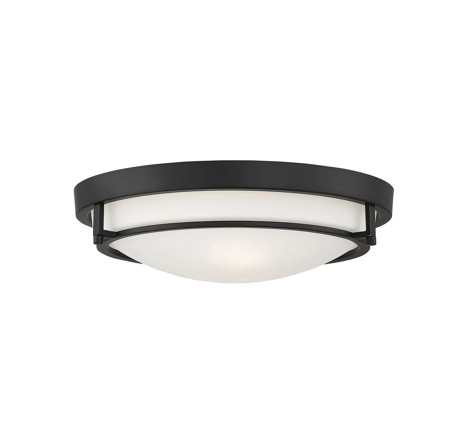 Mflus Two Light Semi-Flush Mount in Matte Black
