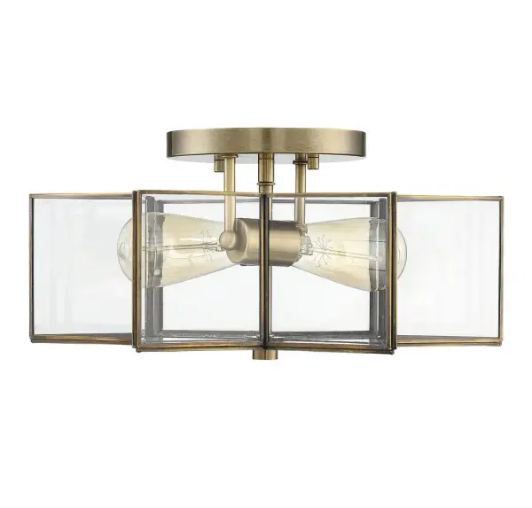 2-Light Ceiling Light in Natural Brass - alternate view
