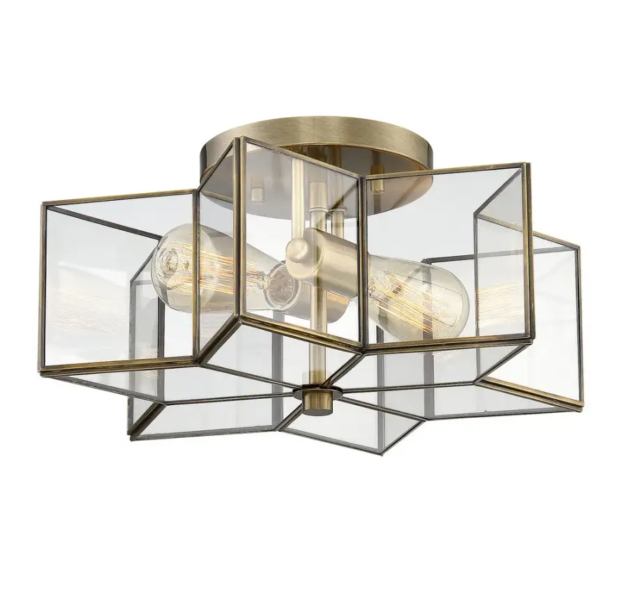2-Light Ceiling Light in Natural Brass - Image 5