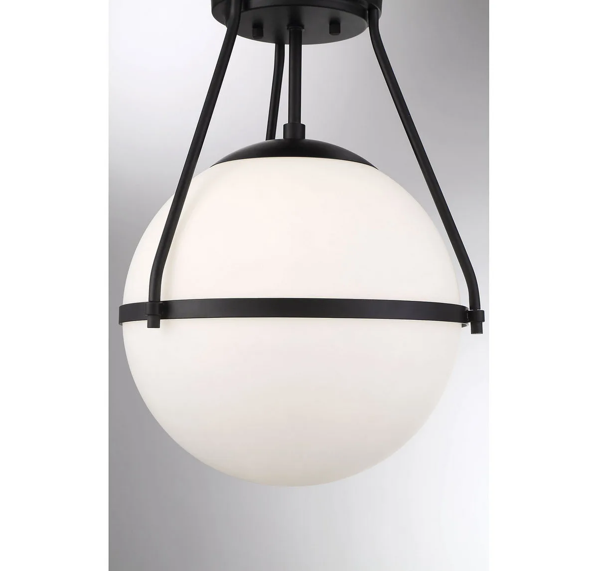 Msemi One Light Semi-Flush Mount in Matte Black