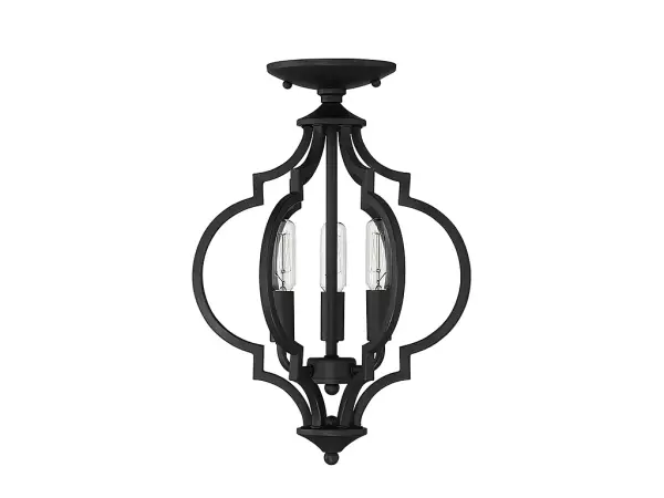 3-Light Convertible Semi-Flush or Pendant in Matte Black - Image 2