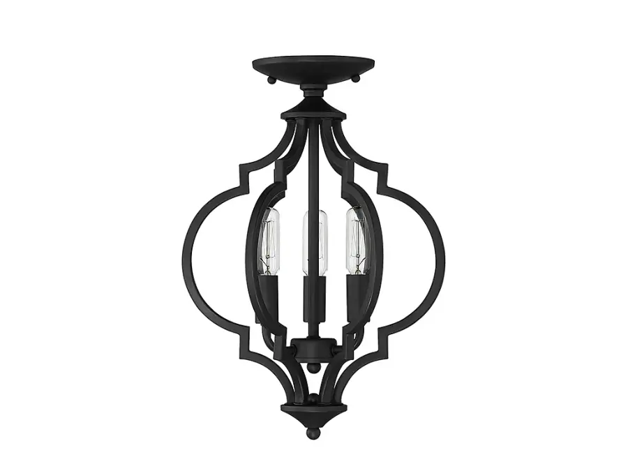 3-Light Convertible Semi-Flush or Pendant in Matte Black - Image 2