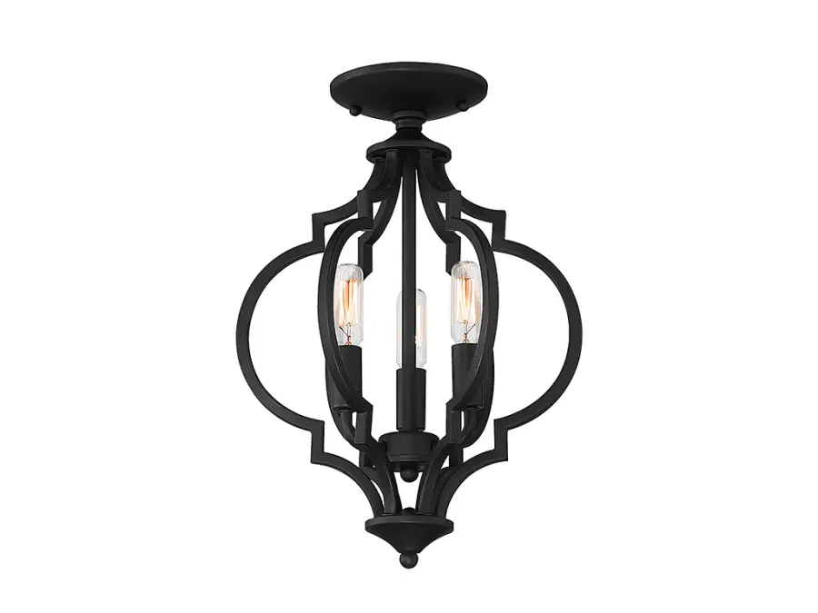 3-Light Convertible Semi-Flush or Pendant in Matte Black - Image 3