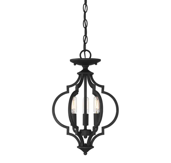 3-Light Convertible Semi-Flush or Pendant in Matte Black - Image 8