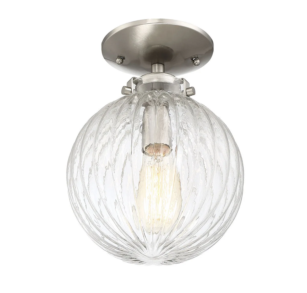Msemi One Light Semi-Flush Mount in Brushed Nickel