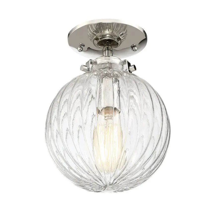 1-Light Ceiling Light in Polished Nickel - Image 1