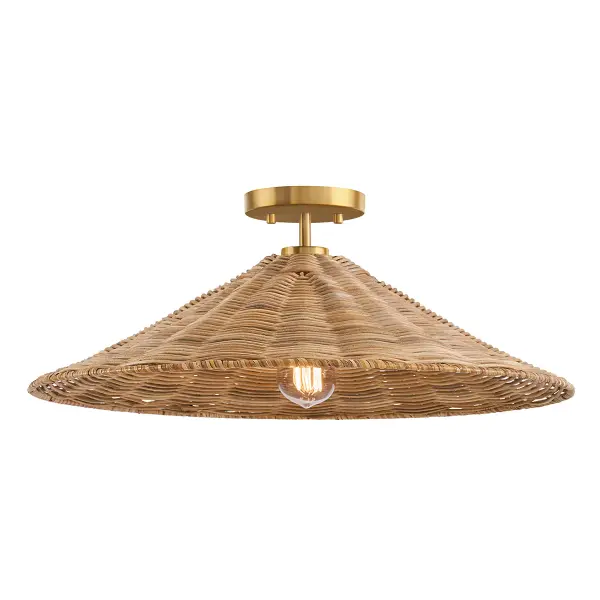 1-Light Ceiling Light in Natural Brass - Image 3